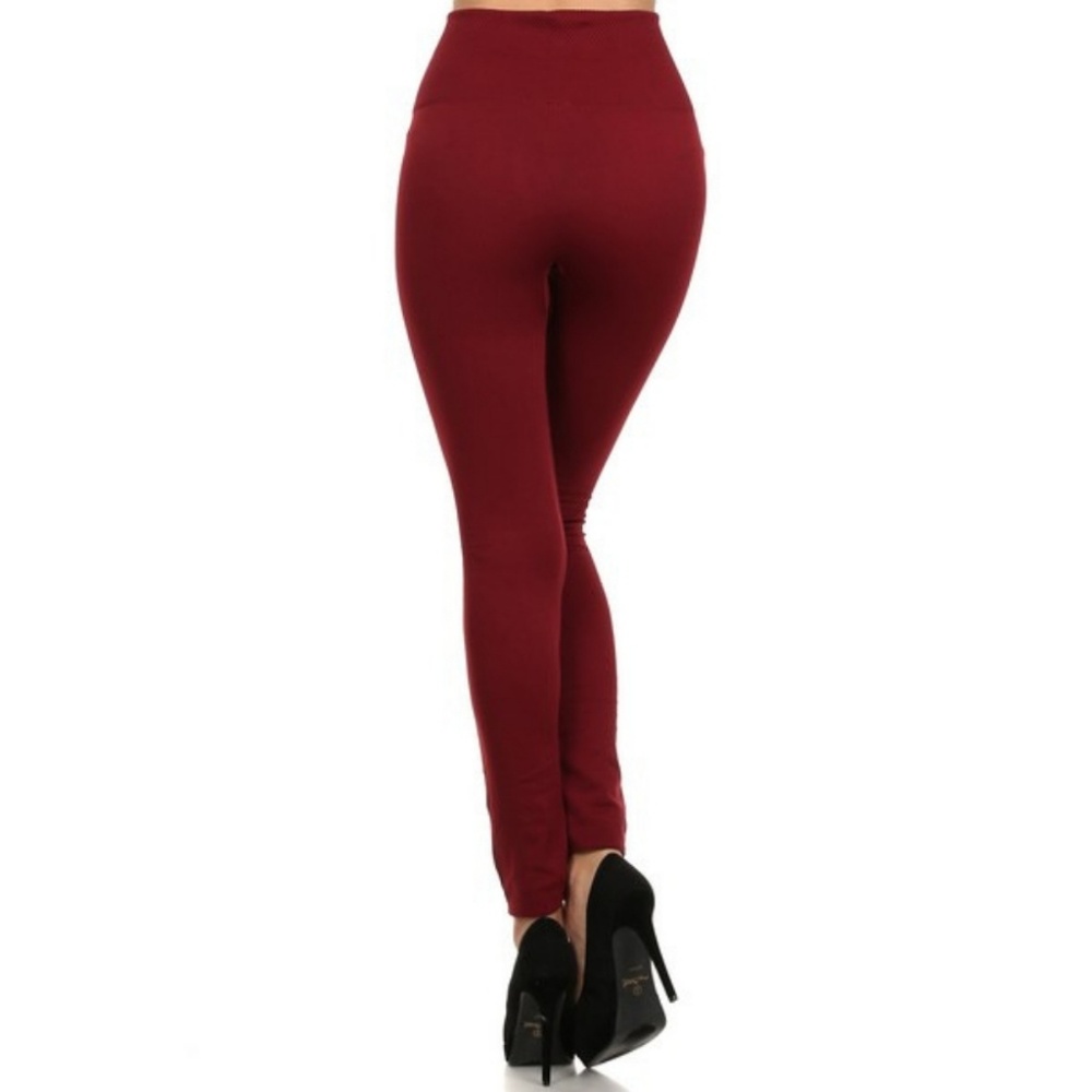 Women's Stretchy High Waist Fleece Leggings Skinny - Picture 3 of 6